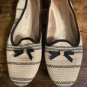 Charter Club Cream Striped Flats Created for Macy's in 7M